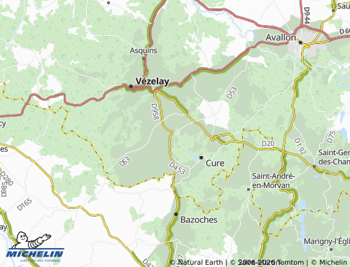 Mapa MICHELIN Pierre-Perthuis - ViaMichelin