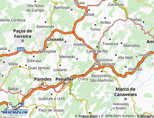 MICHELIN Meinedo map - ViaMichelin