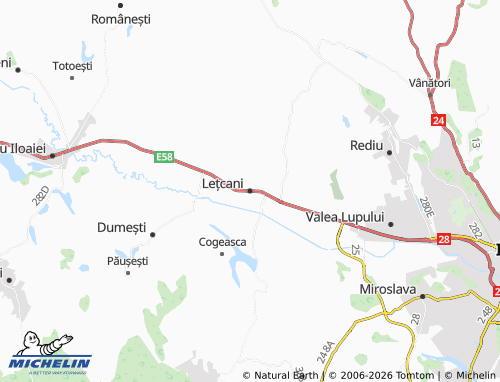 Carte MICHELIN Lețcani - ViaMichelin