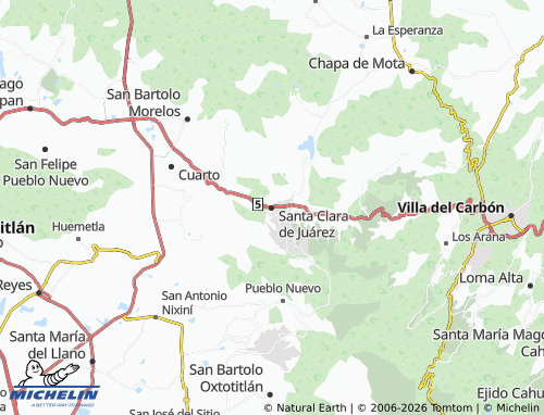 MICHELIN-Landkarte Santa Clara de Juárez - ViaMichelin
