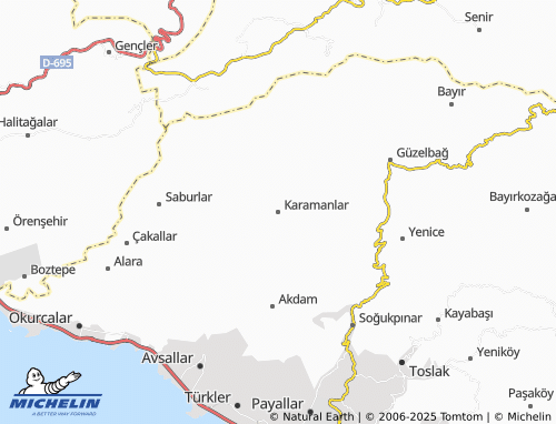 MICHELIN Karamanlar map - ViaMichelin