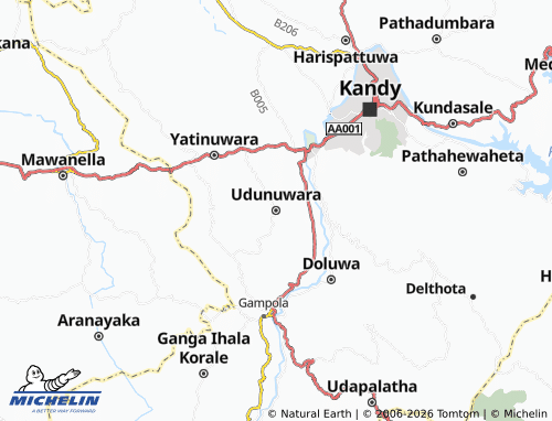 MICHELIN Udunuwara map - ViaMichelin