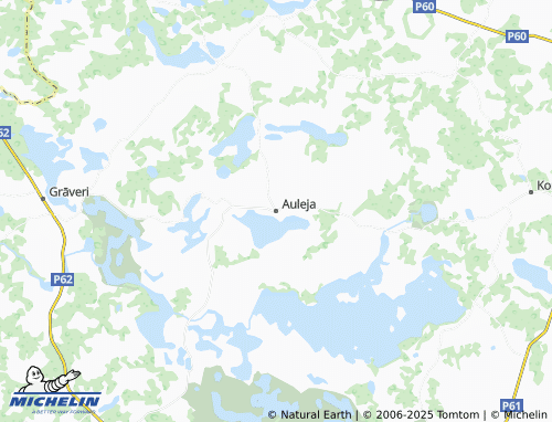 MICHELIN Aulejas pagasts map - ViaMichelin