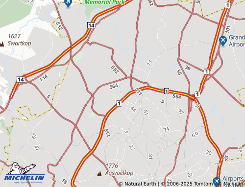 MICHELIN Douglasdale Extension 98 map - ViaMichelin