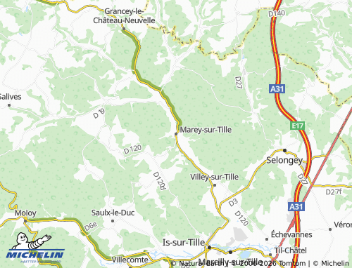 MICHELIN Marey-sur-Tille map - ViaMichelin