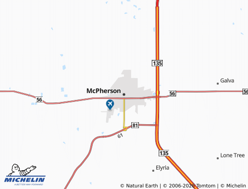 Kaart MICHELIN McPherson - ViaMichelin