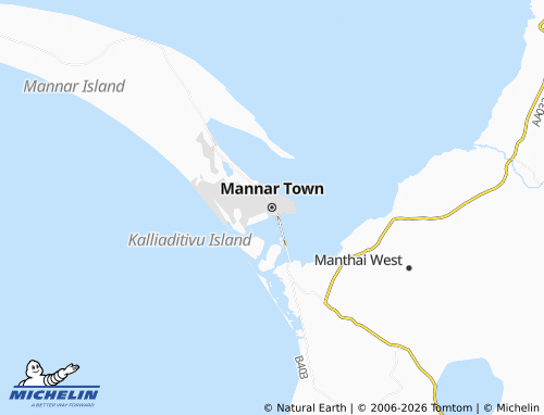 MICHELIN-Landkarte Mannar Town - ViaMichelin