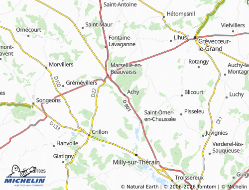 Mappa MICHELIN Achy - ViaMichelin