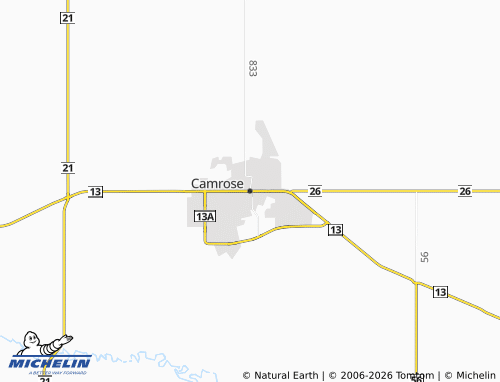 Kaart MICHELIN Camrose - ViaMichelin