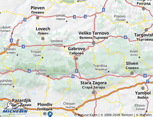 MICHELIN Gabrovo map - ViaMichelin