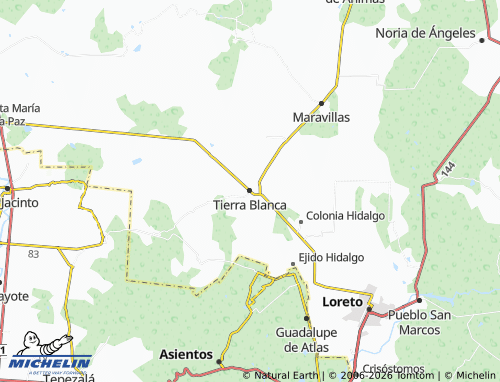 Mappa MICHELIN Tierra Blanca - ViaMichelin