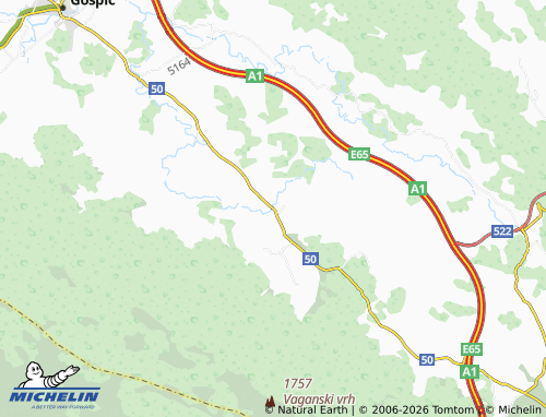 Mapa MICHELIN Medak - ViaMichelin