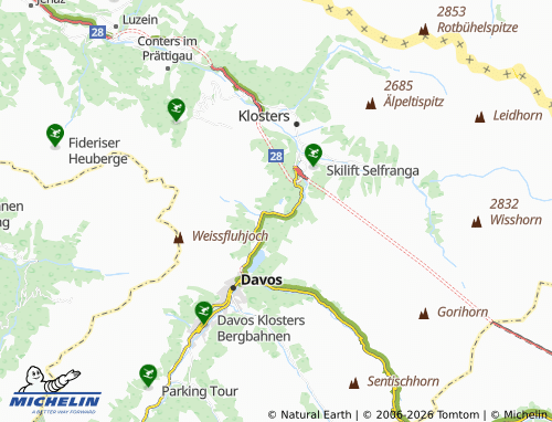 Carte MICHELIN Davos Laret - ViaMichelin