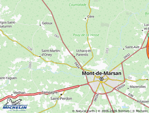 Carte MICHELIN Uchacq-et-Parentis - ViaMichelin
