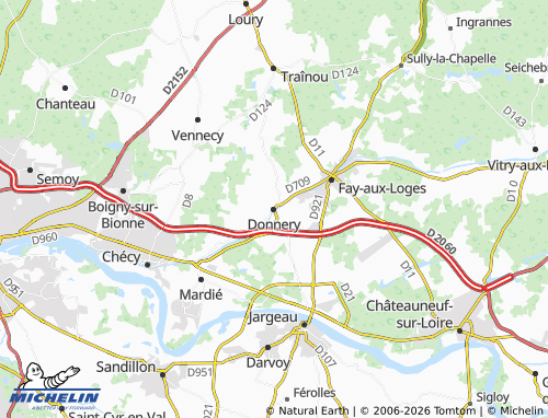 Carte MICHELIN Donnery - ViaMichelin