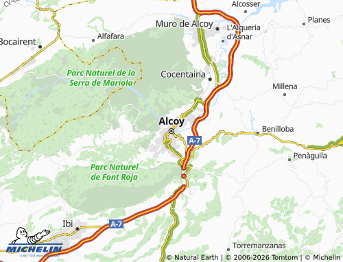 Carte MICHELIN Alcoy - ViaMichelin
