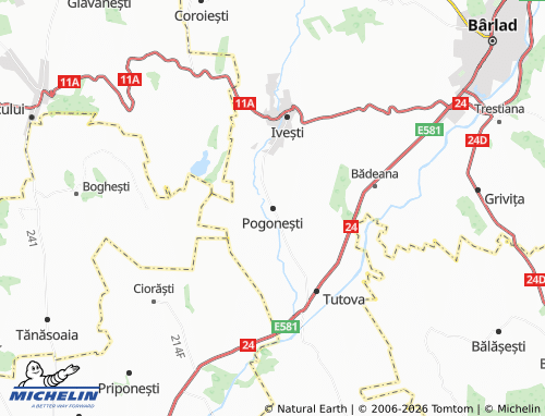 MICHELIN Pogonești map - ViaMichelin