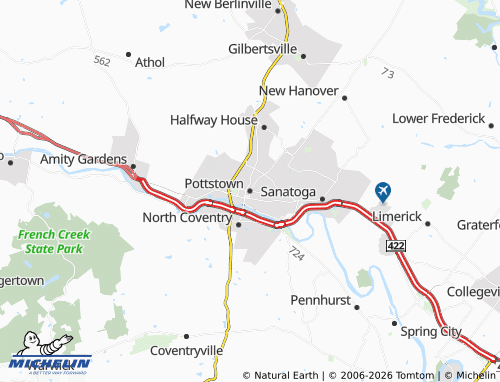 Carte MICHELIN Pottstown - ViaMichelin