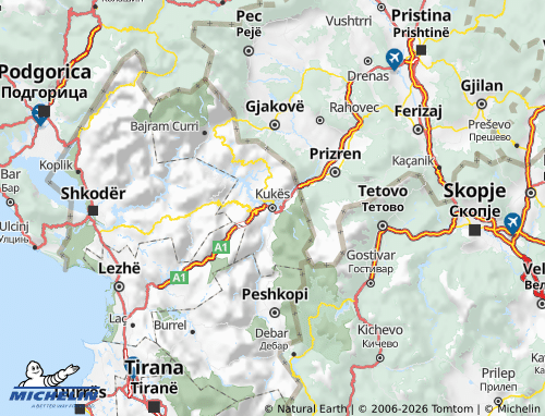 Mapa MICHELIN Kukes - ViaMichelin