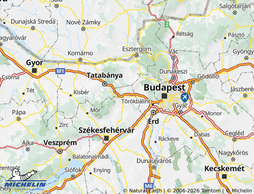 MICHELIN Bicskei járás map - ViaMichelin