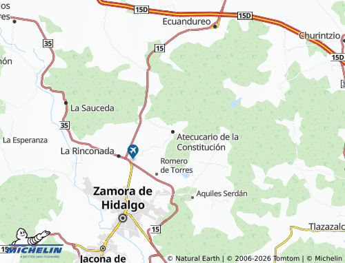 MICHELIN Atecucario de la Constitución map - ViaMichelin