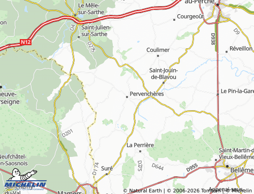 Mapa MICHELIN Pervenchères - ViaMichelin