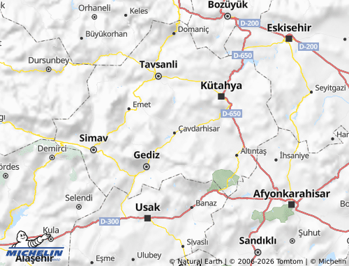 MICHELIN Çavdarhisar map - ViaMichelin