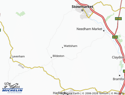 Carte MICHELIN Wattisham - ViaMichelin
