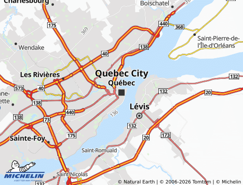 Kaart MICHELIN Quebec - ViaMichelin