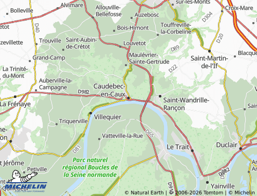 Carte MICHELIN Caudebec-en-Caux - ViaMichelin