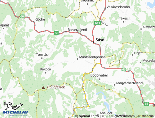 MICHELIN Mindszentgodisa map - ViaMichelin