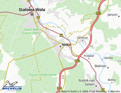 MICHELIN Nisko map - ViaMichelin