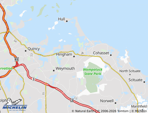 Mapa MICHELIN Hingham - ViaMichelin
