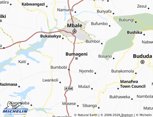 MICHELIN Bumageni map - ViaMichelin