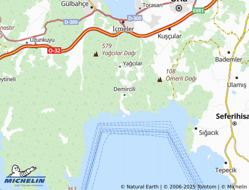 MICHELIN Demircili map - ViaMichelin