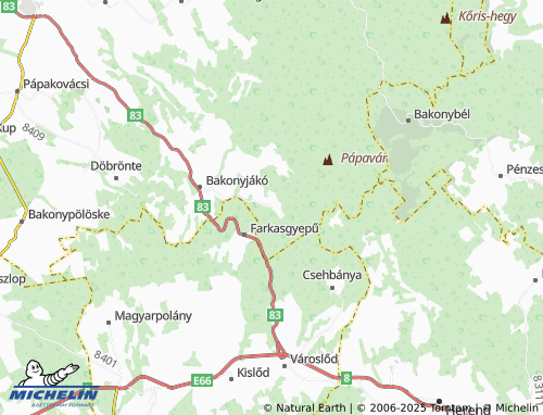 MICHELIN Németbánya map - ViaMichelin