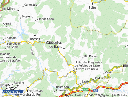 Mapa MICHELIN Cabeceiras de Basto - ViaMichelin