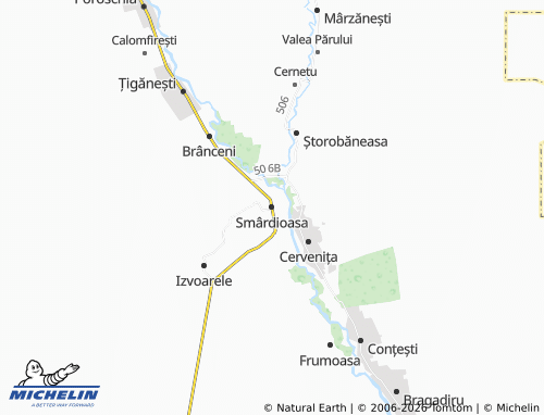 Mappa MICHELIN Smârdioasa - ViaMichelin