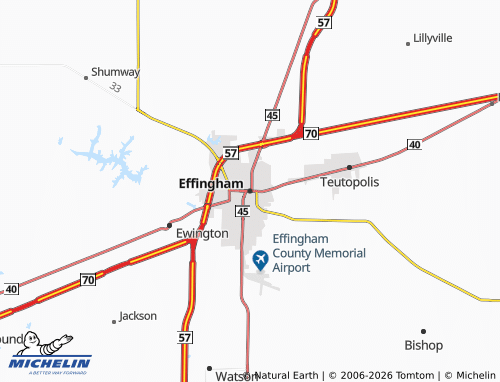 Mapa MICHELIN Effingham - ViaMichelin