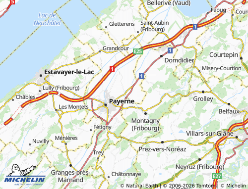 Kaart MICHELIN Corcelles-près-Payerne - ViaMichelin