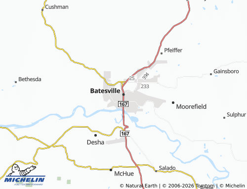 Kaart MICHELIN Batesville - ViaMichelin