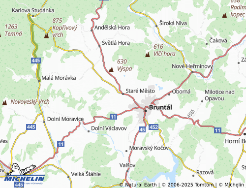 MICHELIN Staré Město map - ViaMichelin