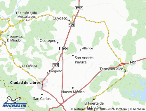 Mapa MICHELIN San Andrés Payuca - ViaMichelin