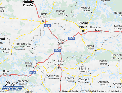 Mappa MICHELIN Dubenskyi raion - ViaMichelin
