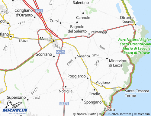 Mapa MICHELIN Sanarica - ViaMichelin