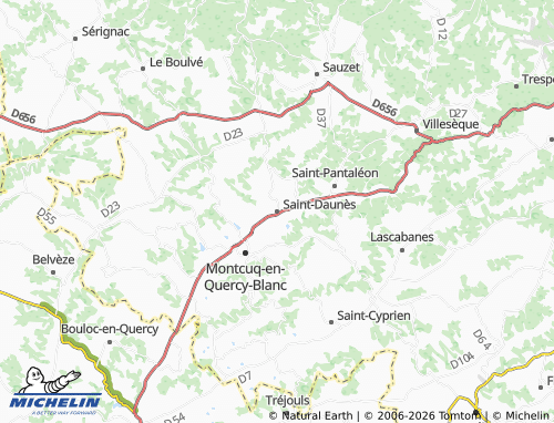 Mappa MICHELIN Saint-Daunès - ViaMichelin