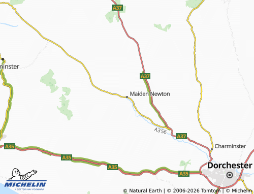 MICHELIN Maiden Newton map - ViaMichelin