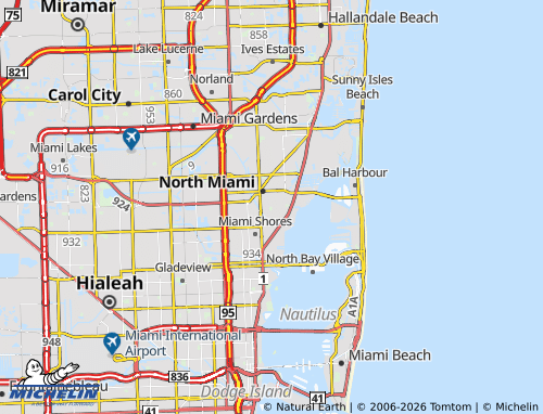 Carte MICHELIN Biscayne Park - ViaMichelin