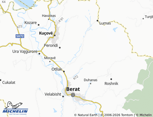 Kaart MICHELIN Lapardha e Sipërme - ViaMichelin