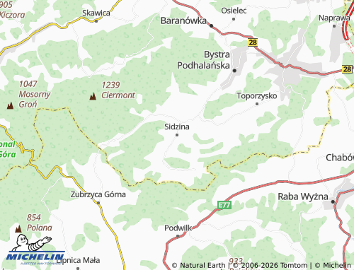 MICHELIN Sidzina map - ViaMichelin